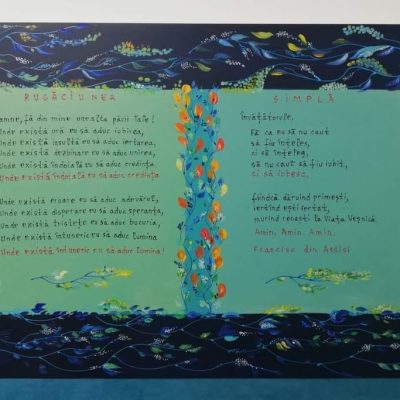 MASĂ DE CAFEA CU RUGĂCIUNEA SIMPLĂ A SF. FRANCISC